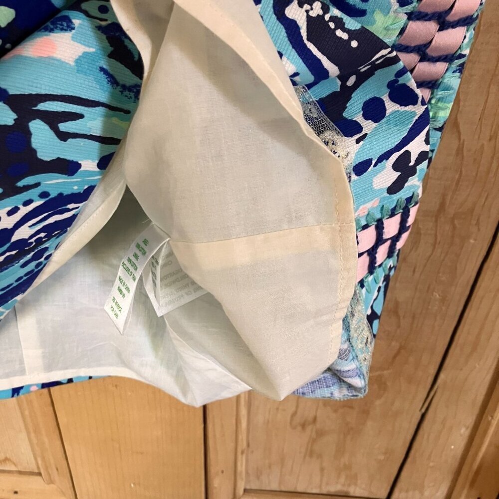 Lilly Pulitzer Womens Mila Crash The Bash Wave Shift Dress Size 8 Blue SP EXC - Picture 9 of 12